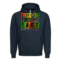 Navy Free-ish since 1865 Zipper Hoodie - Zillion Design Studio