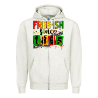 Oatmeal Heather Free-ish since 1865 Zipper Hoodie - Zillion Design Studio