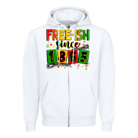 White Free-ish since 1865 Zipper Hoodie - Zillion Design Studio