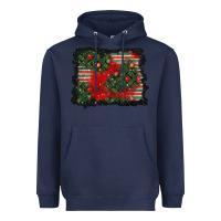 Navy christmas ornament background Heavyweight Hoodie - BundleAndBundleShop