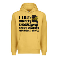 Antique Gold i like murder shows comfy clothes and maybe 3 peop Premium Hoodie - MaliasSmallBusiness