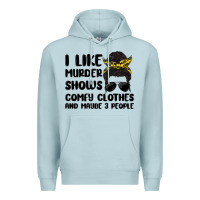 Blue Mist i like murder shows comfy clothes and maybe 3 peop Premium Hoodie - MaliasSmallBusiness