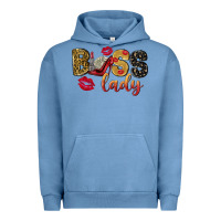 Pigment Pebble Blue boss lady with money Urban Hoodie - NancyCooperArtShop