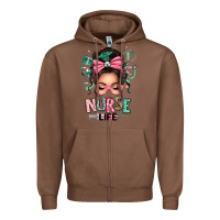 Chestnut afro messy bun nurse life Zipper Hoodie - texasbilliewilder