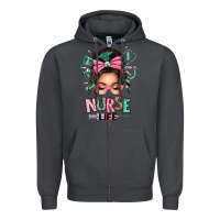 Smoke afro messy bun nurse life Zipper Hoodie - texasbilliewilder
