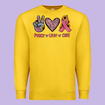 Peace Love Cure Premium Sweatshirt Designed By Jahusdesignshop