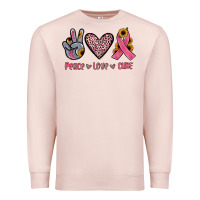 Pale Pink peace love cure Premium Sweatshirt - JahusDesignShop