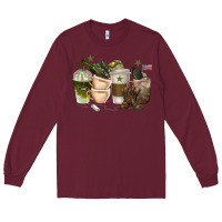 Burgundy coffee cups army Long Sleeve Tee - texasbilliewilder