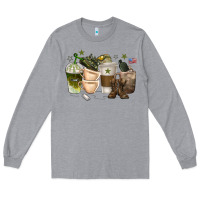 Heather Grey coffee cups army Long Sleeve Tee - texasbilliewilder