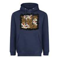 Navy christmas mistletoe background Heavyweight Hoodie - BundleAndBundleShop
