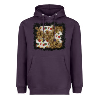 Plum christmas mistletoe background Heavyweight Hoodie - BundleAndBundleShop