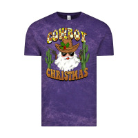 Cloud Purple cowboy christmas santa Vintage Tee - BarkalooDesign