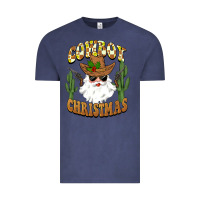 Vintage Denim cowboy christmas santa Vintage Tee - BarkalooDesign