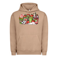 Pigment Burro cow and strawberry coffee cups Urban Hoodie - NancyCooperArtShop