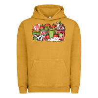 Pigment Peanut Butter cow and strawberry coffee cups Urban Hoodie - NancyCooperArtShop