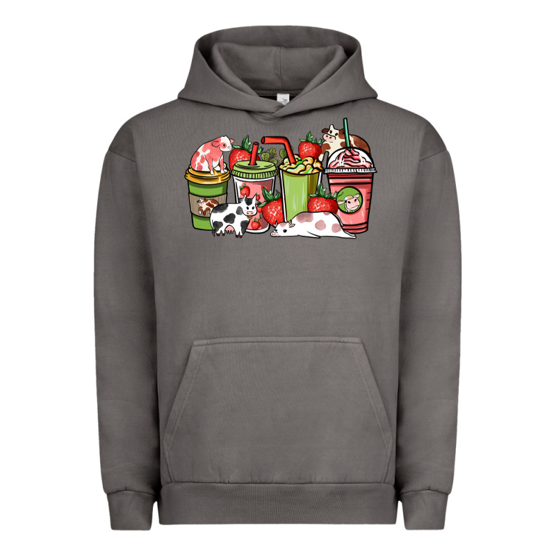 Cow And Strawberry Coffee Cups Urban Hoodie by NancyCooperArtShop | Teevron