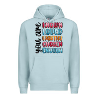 Blue Mist you are known loved worthy chosen enough Premium Hoodie - MaliasSmallBusiness