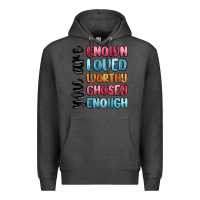 Charcoal Heather you are known loved worthy chosen enough Premium Hoodie - MaliasSmallBusiness