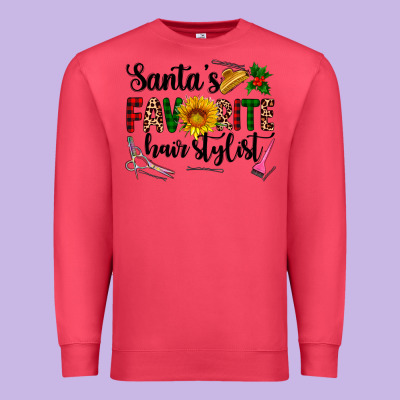 Santa's Favorite  Hair Stylist Premium Sweatshirt Designed By Adodesignshop