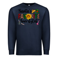 Navy santa's favorite  hair stylist Premium Sweatshirt - AdoDesignShop