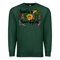 Sports Green santa's favorite  hair stylist Premium Sweatshirt - AdoDesignShop