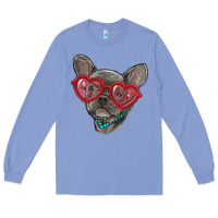 Colony Blue french bulldog with love glasses Long Sleeve Tee - RanaPortraitStore