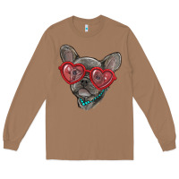 Toasted Coconut french bulldog with love glasses Long Sleeve Tee - RanaPortraitStore