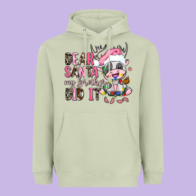 Dear Santa My Brother Did It Heavyweight Hoodie Designed By Adodesignshop