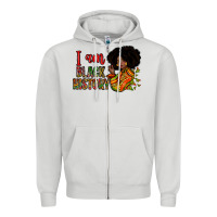 Dove Grey I am black history Zipper Hoodie - Zillion Design Studio
