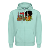 Seafoam I am black history Zipper Hoodie - Zillion Design Studio