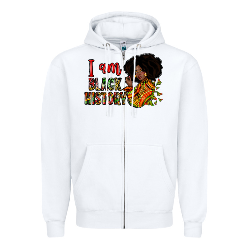 I Am Black History Zipper Hoodie by Zillion Design Studio | Teevron