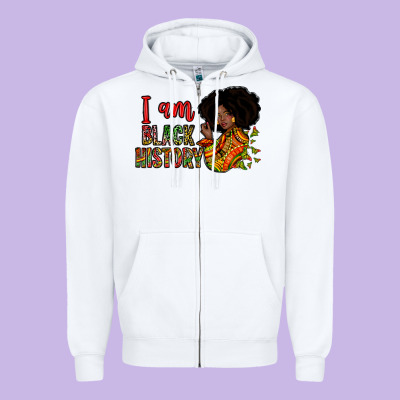 I Am Black History Zipper Hoodie Designed By Zillion Design Studio