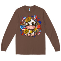 Chestnut cute cow fourth of july Long Sleeve Tee - texasbilliewilder