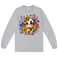 Moon Dust cute cow fourth of july Long Sleeve Tee - texasbilliewilder
