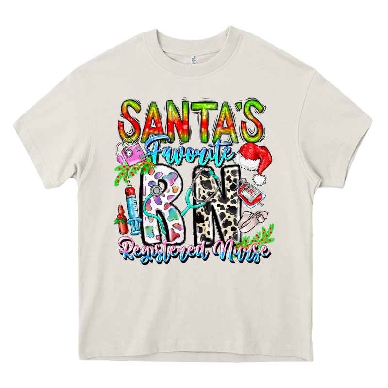 Santa's Favorite Rn Registered Nurse Heavy Core Tee by CowhideDigitalArt | Teevron
