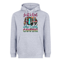 Heather Grey just a girl who loves camping Heavyweight Hoodie - JahusDesignShop