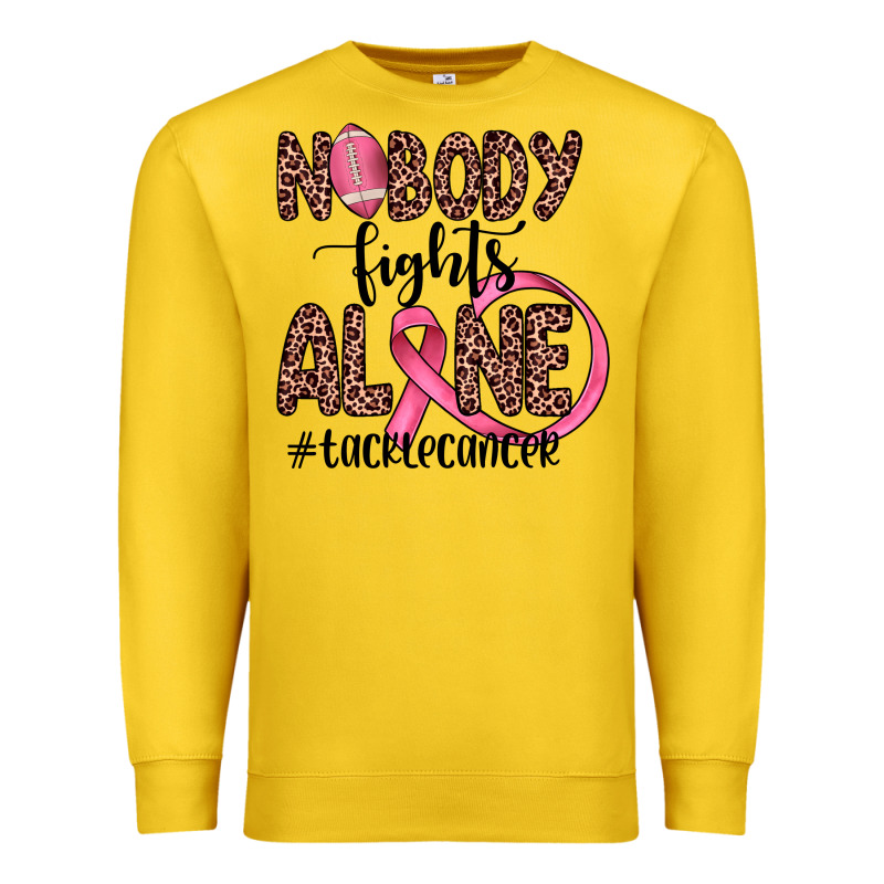 Nobody Fights Alone #tacklecancer Premium Sweatshirt by JahusDesignShop | Teevron