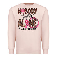 Pale Pink nobody fights alone #tacklecancer Premium Sweatshirt - JahusDesignShop