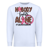White nobody fights alone #tacklecancer Premium Sweatshirt - JahusDesignShop