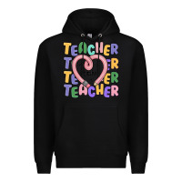 Black teacher and pencil heart Premium Hoodie - MaliasSmallBusiness