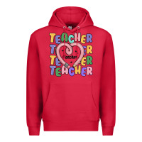Cardinal teacher and pencil heart Premium Hoodie - MaliasSmallBusiness