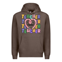 Coffee teacher and pencil heart Premium Hoodie - MaliasSmallBusiness