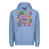 Colony Blue teacher and pencil heart Premium Hoodie - MaliasSmallBusiness