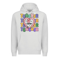 Dove Grey teacher and pencil heart Premium Hoodie - MaliasSmallBusiness