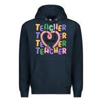 Navy teacher and pencil heart Premium Hoodie - MaliasSmallBusiness