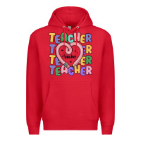 Red teacher and pencil heart Premium Hoodie - MaliasSmallBusiness