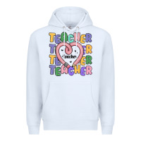 White teacher and pencil heart Premium Hoodie - MaliasSmallBusiness
