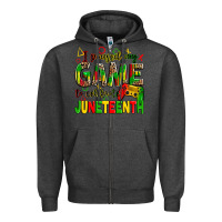 Charcoal Heather I paused my game to celebrate Juneteenth Zipper Hoodie - Zillion Design Studio
