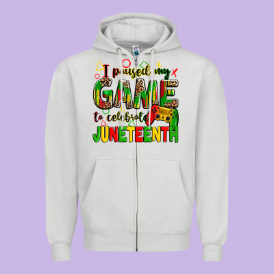 I Paused My Game To Celebrate Juneteenth Zipper Hoodie Designed By Zillion Design Studio