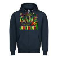Navy I paused my game to celebrate Juneteenth Zipper Hoodie - Zillion Design Studio